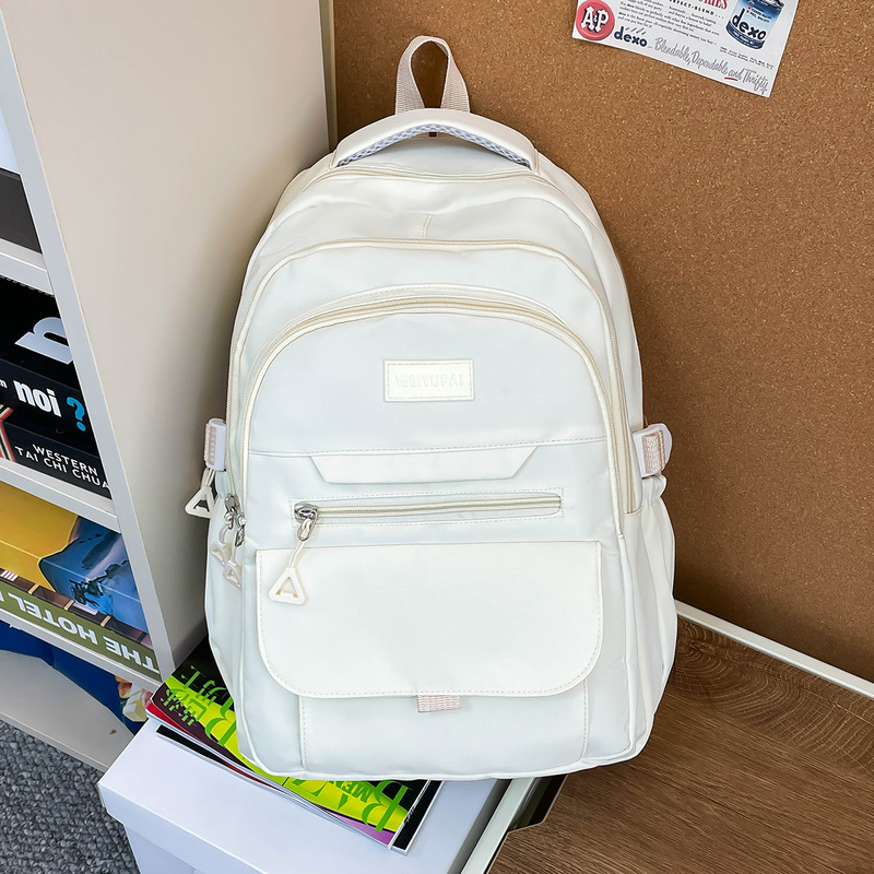 クロスボーダーカジュアルシンプルな中学生と大学生のスクールバッグ女性の韓国語版中学生と高校生のクラスバックパック大容量軽量バックパック|undefined