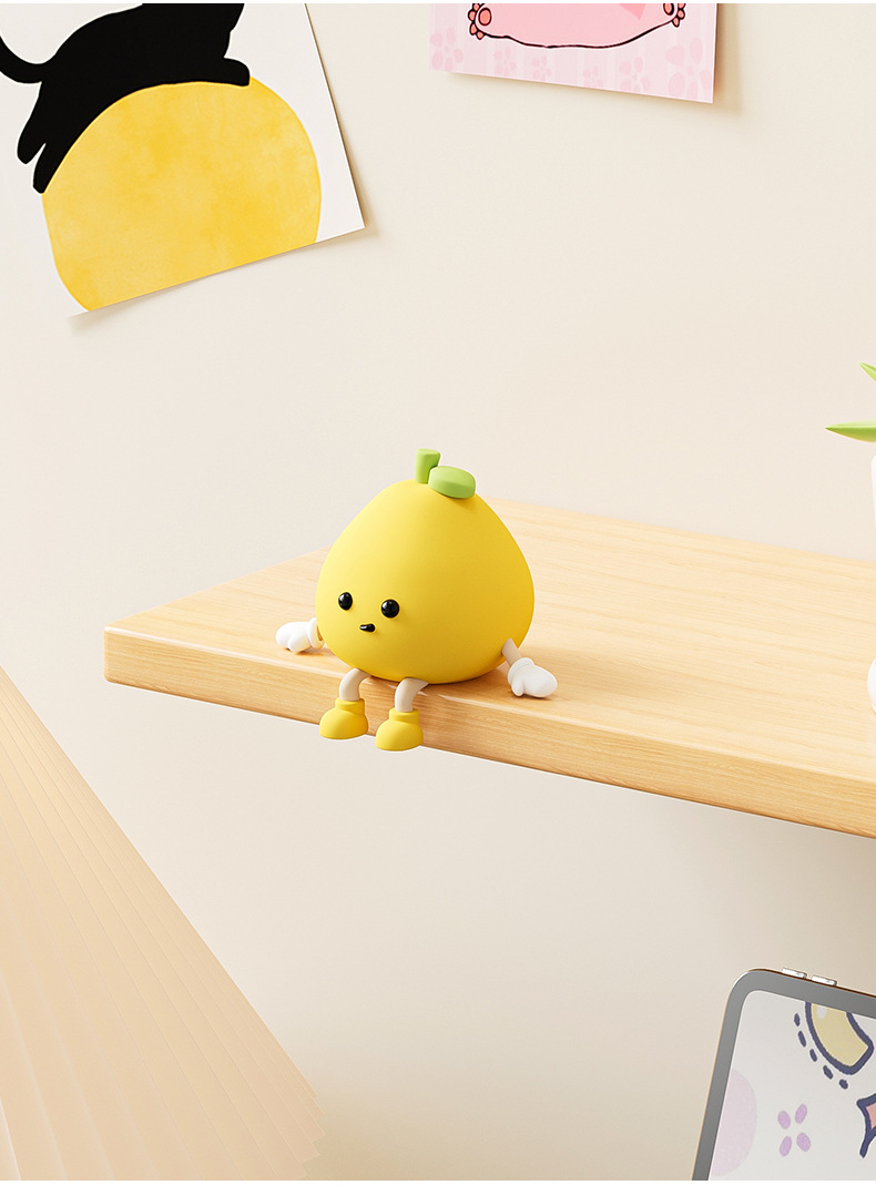Desktop Computer Screen Ornaments Car Center Console Creative Small Grapefruit Office Workstation Screen Decompression Decorations