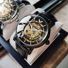 得意鸟DAYBIRD气质黑武士全自动镂空机械表透视防水高档男士腕表