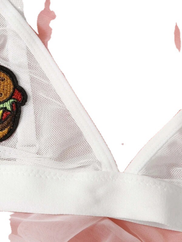 Neue lustige Unterwäsche Sexy weißer Mesh Hohl elastischer Damen-BH_voghion.com