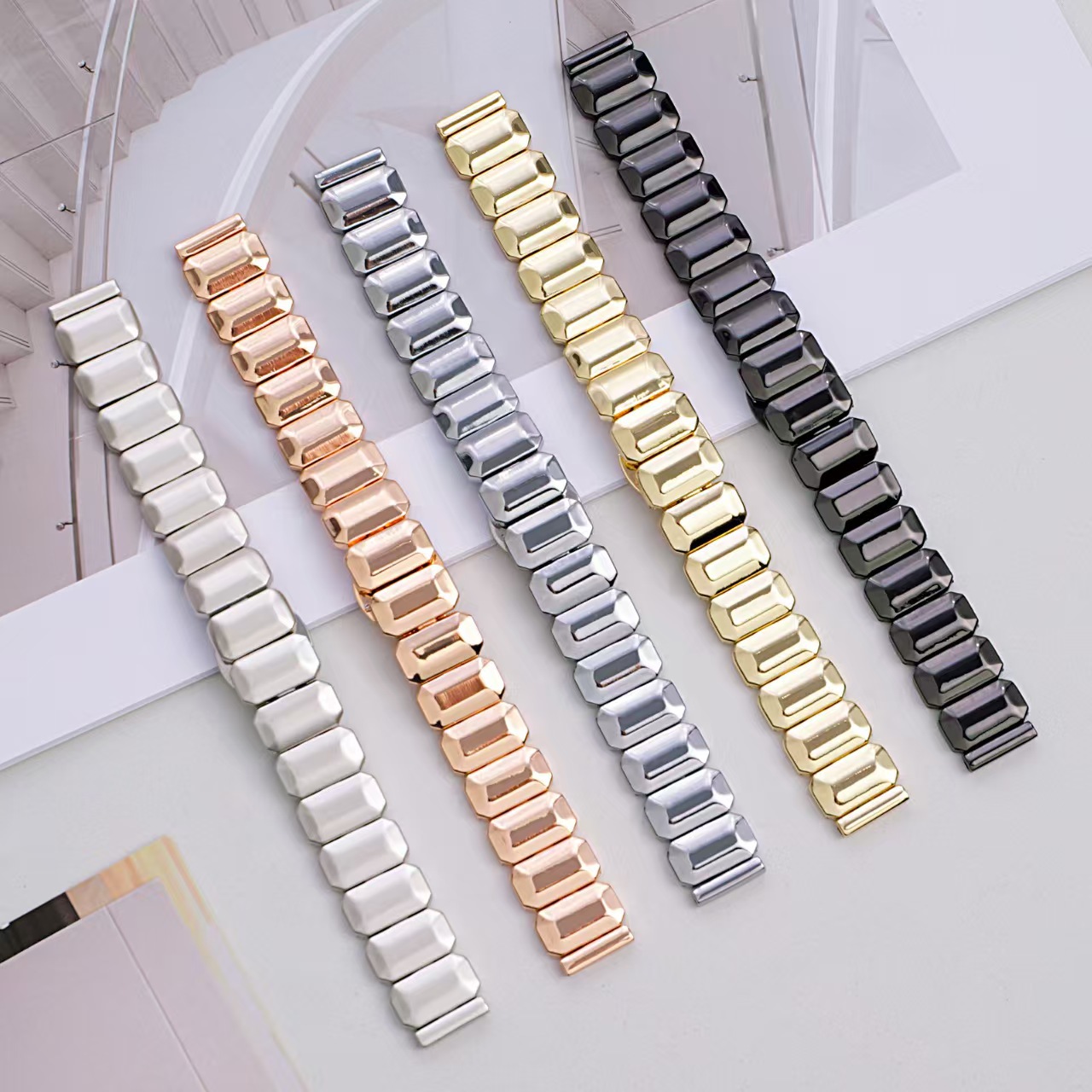 Suitable for Huawei Gt5 Sugar Cube Xiaomi 8/9Pro Smart Watch Women's Watch Strap Metal Classy Butterfly Buckle