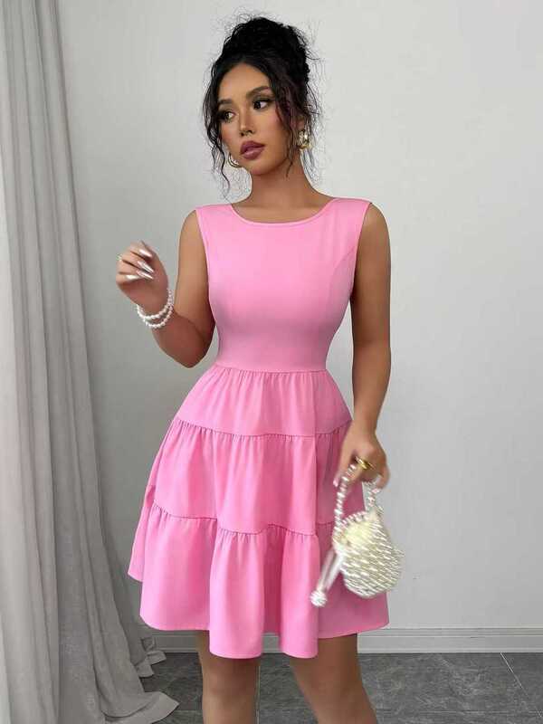 Vest-Style High-End Dress 2026 Sleeveless Summer New Hepburn Style with Bow Tie, Stylish Short Style