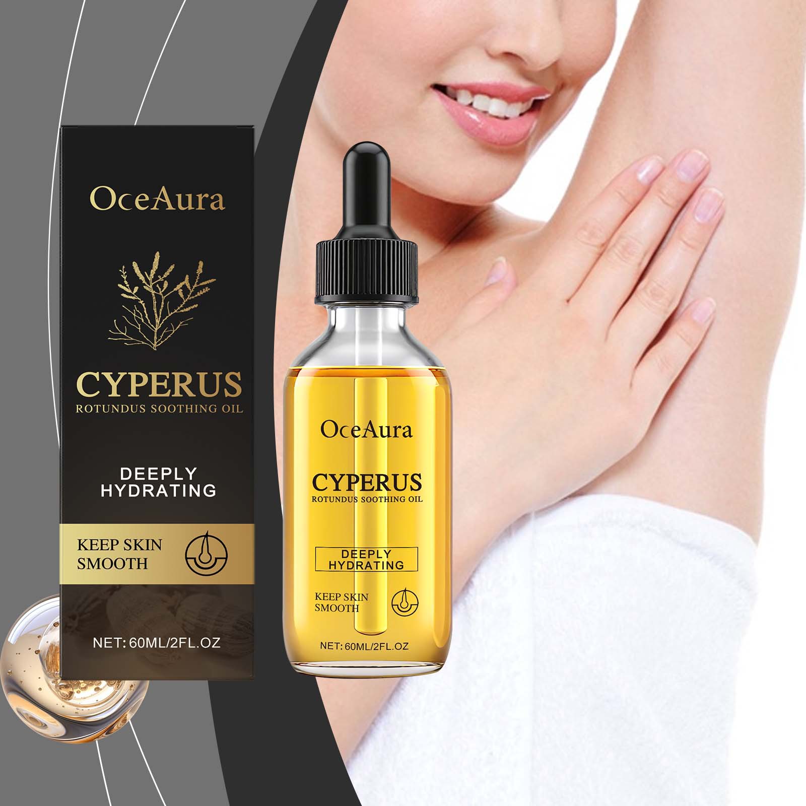 Oceaura Polygonatum Hair Removal Care Essential Oil Gentle Care Smooth Body Skin Hair Removal Daily Care Oil