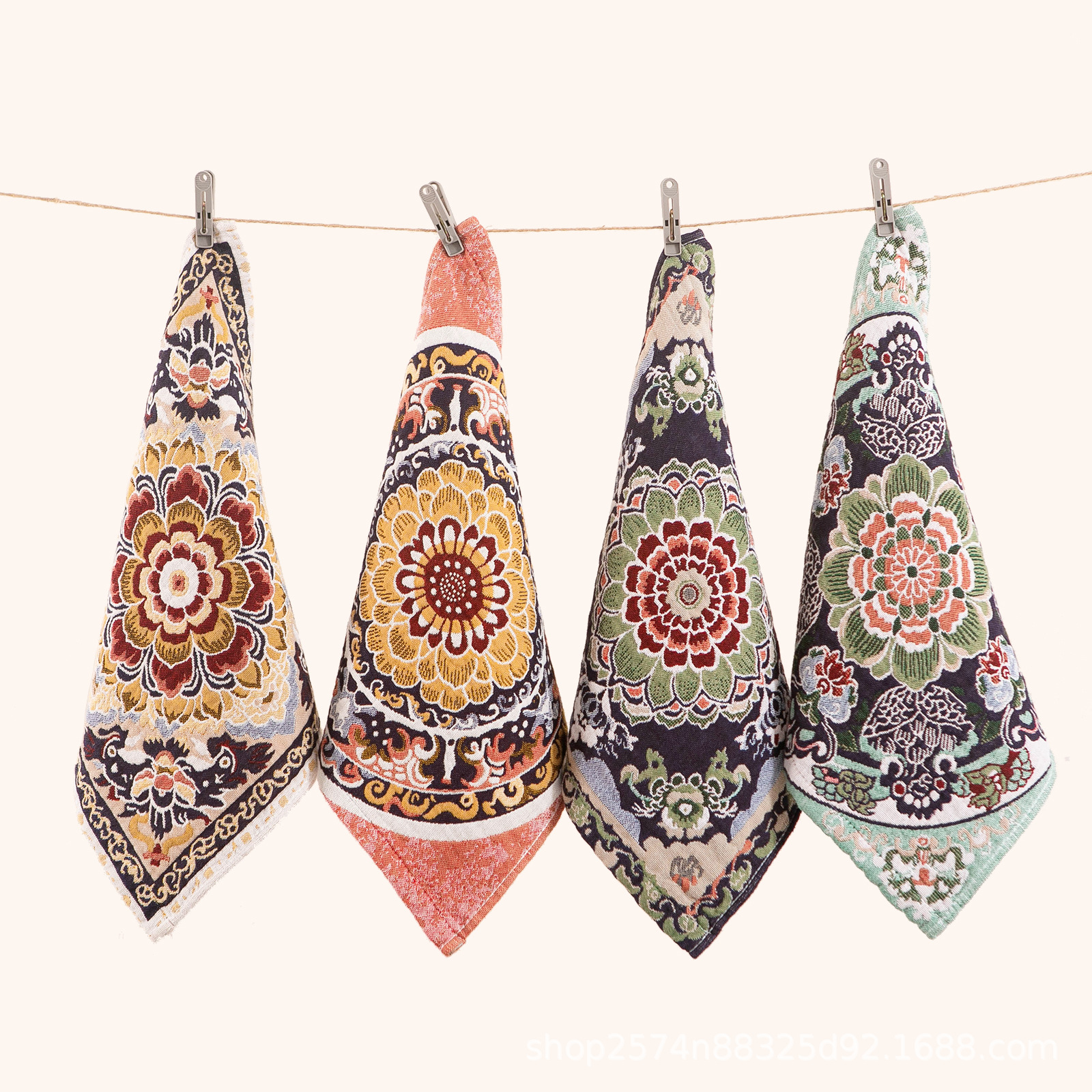 Pure Cotton Gauze Large Square Towel 35X35 Blessing Persian Style Category a Auspicious Cotton Soft Absorbent Face Wash Square Towel