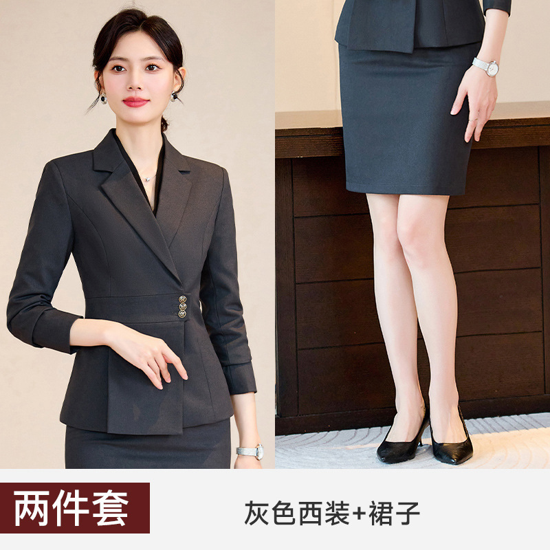 西装套装女时尚气质高端职业装正装西服珠宝店酒店经理前台工作服|undefined