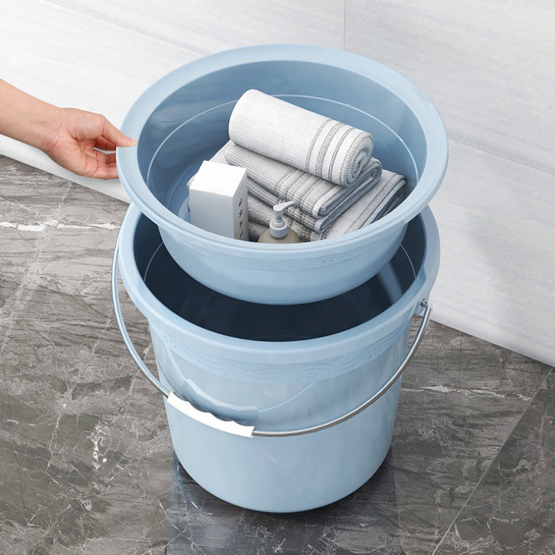 塑料不锈钢手提加厚水桶家用多功能组合储水桶宿舍洗漱洗衣桶包邮