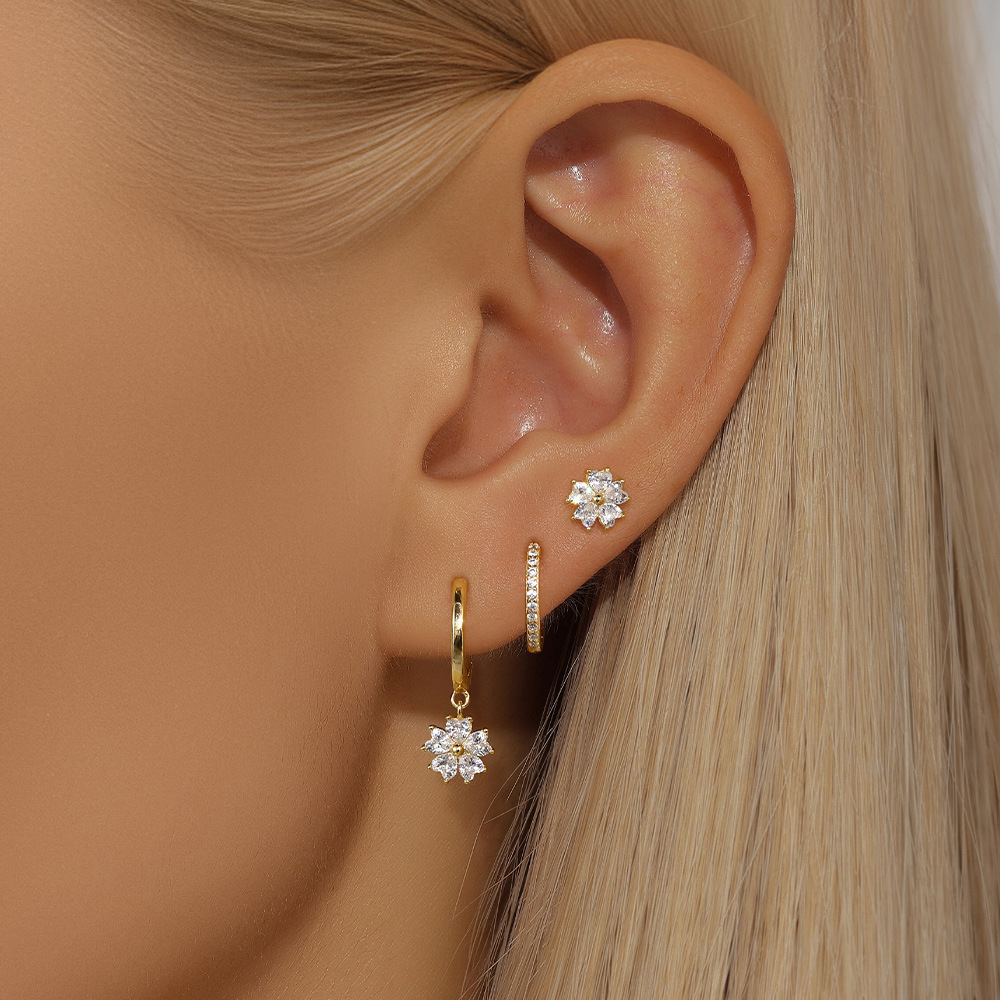 5g Weight 925 Sterling Silver Ear Needle Material Zircon Inlay Material Drop Earrings, Earrings, Ear Studs Classification 3 Pieces Set Quantity Holiday, Daily Occasion 925 Sterling Silver Material Geometric Pattern Women's Gender Inlay Design Simple Style, Shiny Style 3 Pieces Set 925 Sterling Silver Zircon Geometric Drop Earrings Earrings Ear Studs 7