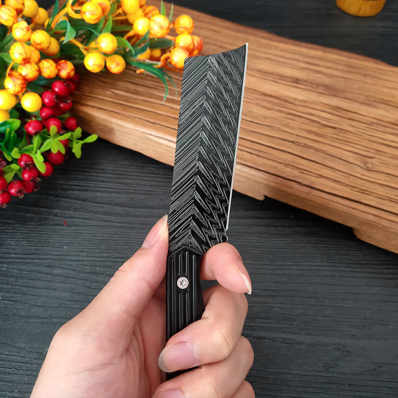 Cuchillo de cocina de acero inoxidable cuchillo de cocina doméstico cuchillo de corte de carne al aire libre cuchillo de fruta portátil cubierta