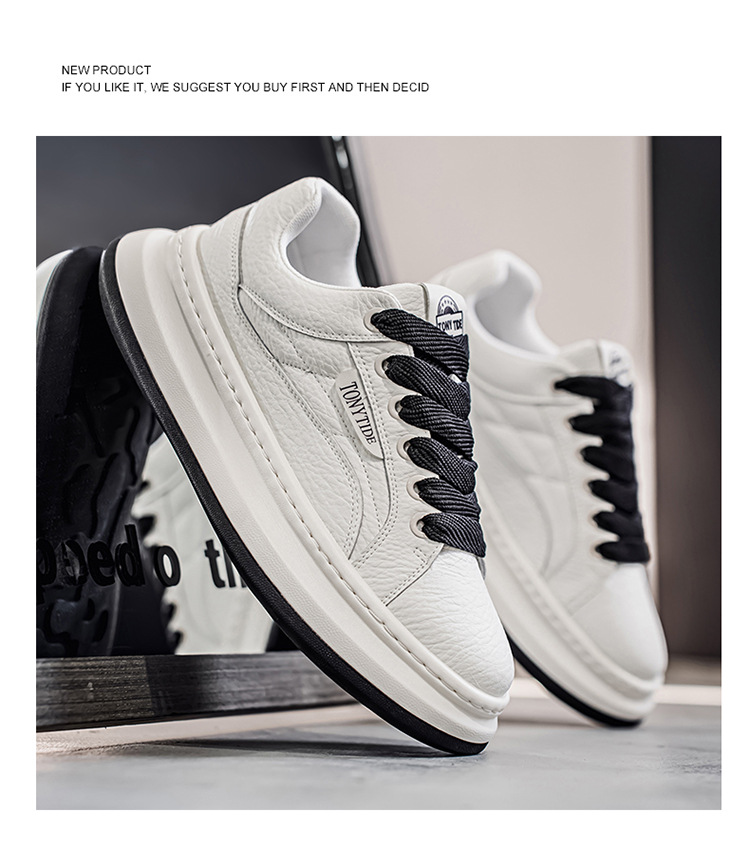 European Men's 2025 Autumn New Brand High-end Sports Casual White Sneakers Height-increasing Versatile Trendy Shoes_vogvips.com