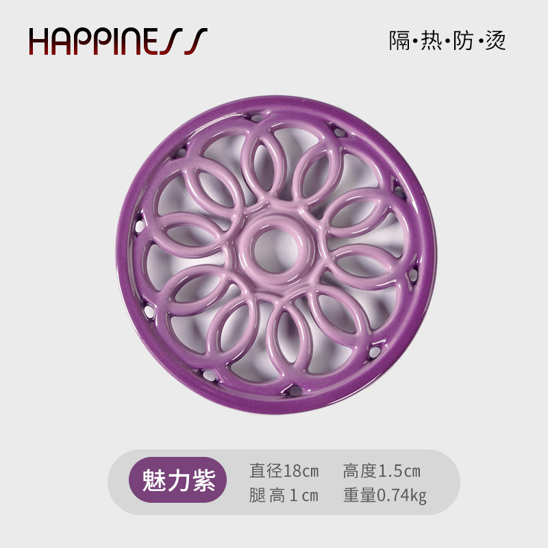 Cojín aislante de esmalte de hierro fundido nuevo cojín de mesa de comedor chino resistente a quemaduras cojín de platos resistente a altas temperaturas