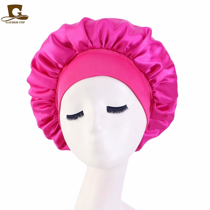 Sleeping Hat TJM-301 — Wide-Edge High-Elastic Ladies Hair Care Cap, Satin-Look, 56–58 cm