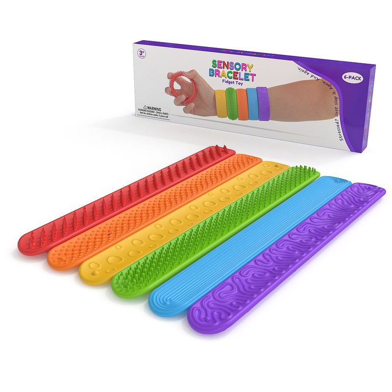 亚马逊Fidget Toys儿童感官自动手环拍拍圈解压硅胶按摩减压玩具|undefined