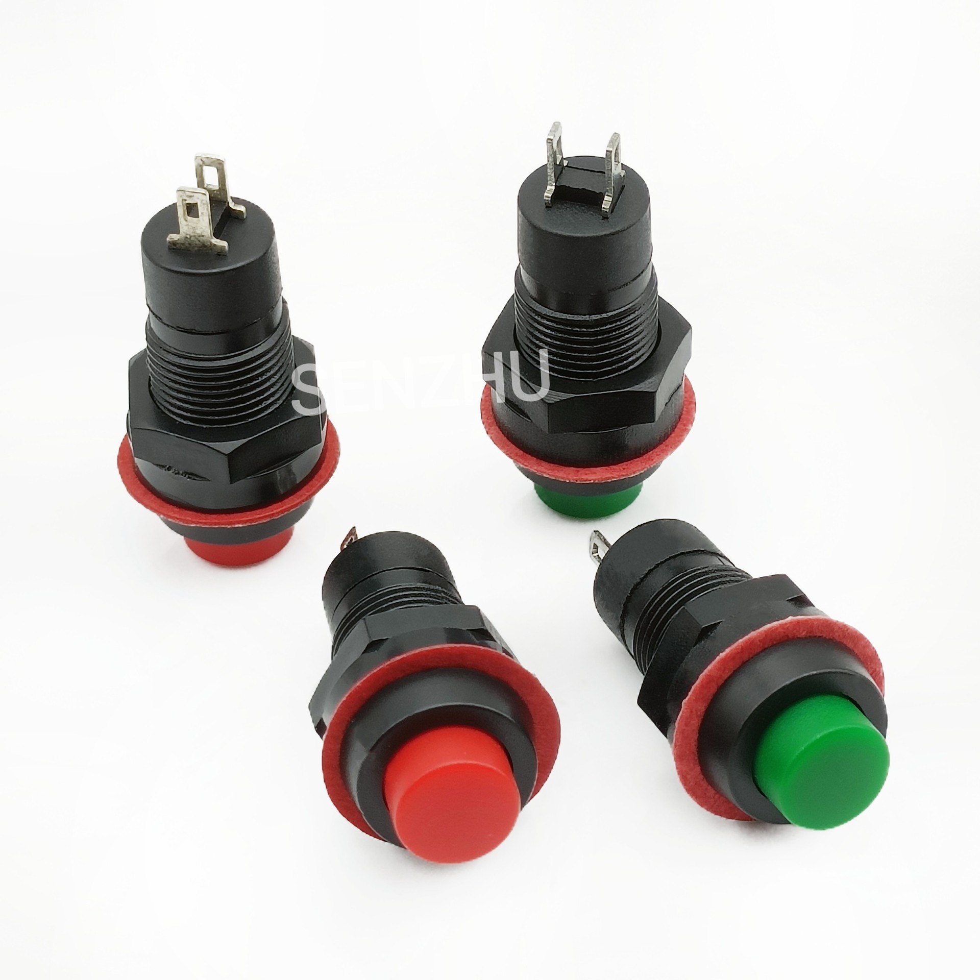 10MM复位自锁按钮开关DS-211/DS-231带锁圆形小按键2脚开关带螺牙