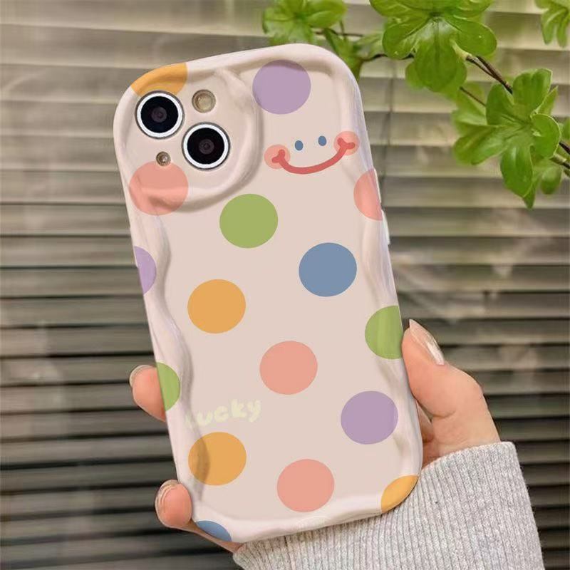 Punto de onda de color para iPhone 16pro funda para teléfono móvil Apple 15 anti-caída 14 Europa y América 13promax nuevo 12x