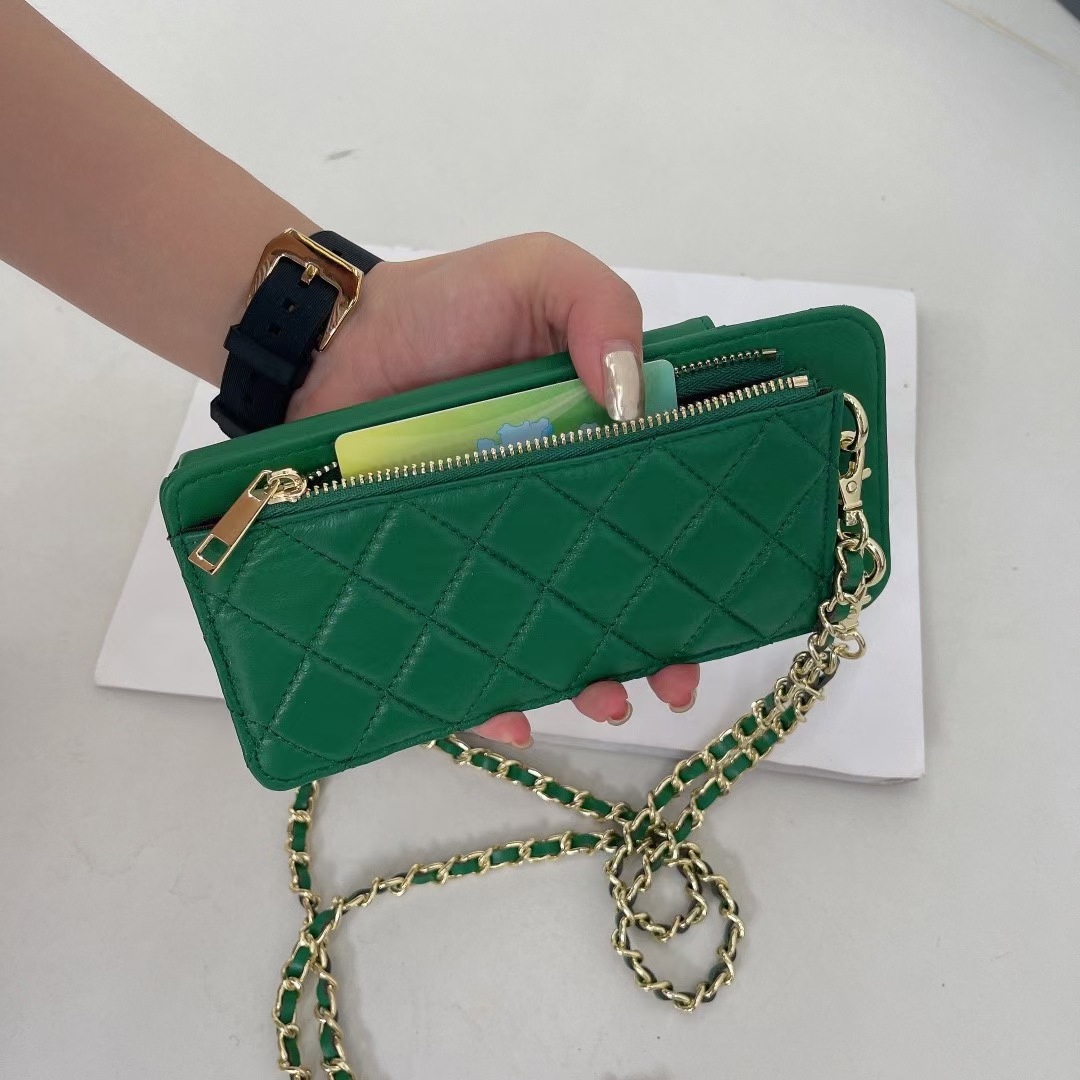 Bolso pequeño de las mujeres de alta calidad de piel de oveja suave crossbody Chanel estilo perfecto cadena bolso del teléfono móvil rombo 3027