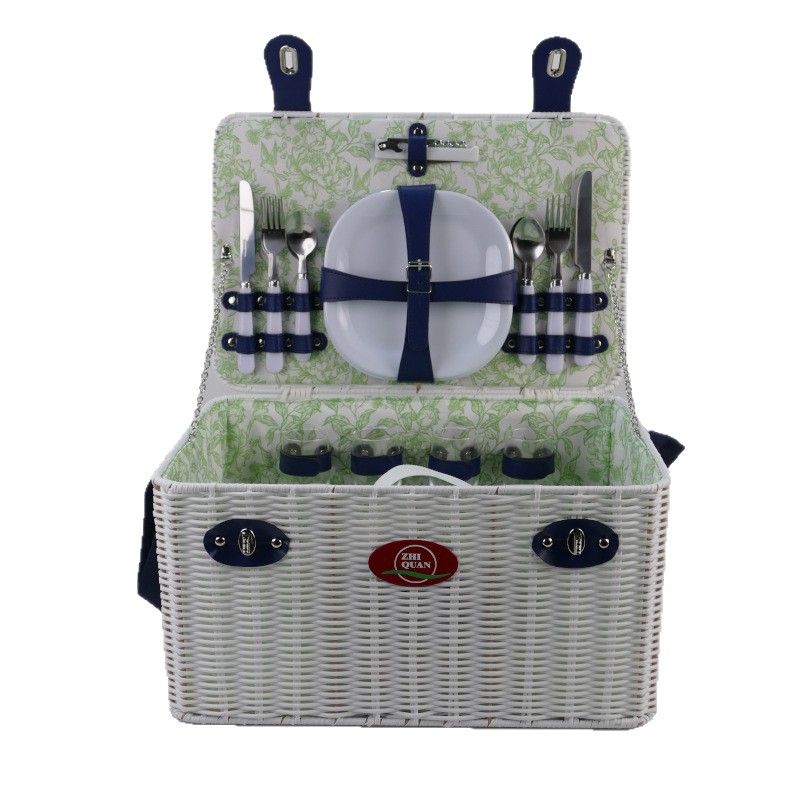 Nuevo almacenamiento al aire libre canasta de picnic camping canasta de picnic portátil correa de hombro de playa canasta de tela de caña