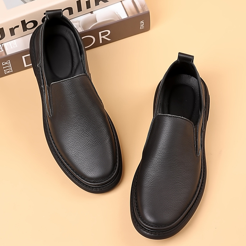 Capas de verano de cuero de vaca nuevos zapatos casuales de cuero de hombre transpirables zapatos de suela suave zapatos de hombre