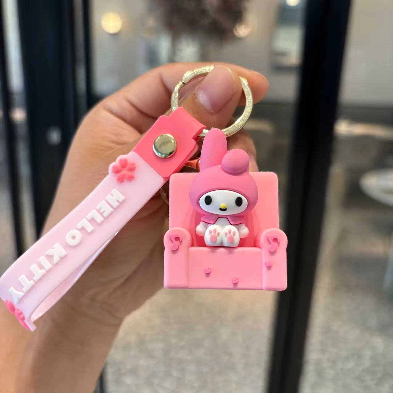 Sanrio Familia Keychain Muñeca de dibujos animados Colgante de muñeca Kuolomi Keychain Car Bags Regalos para parejas