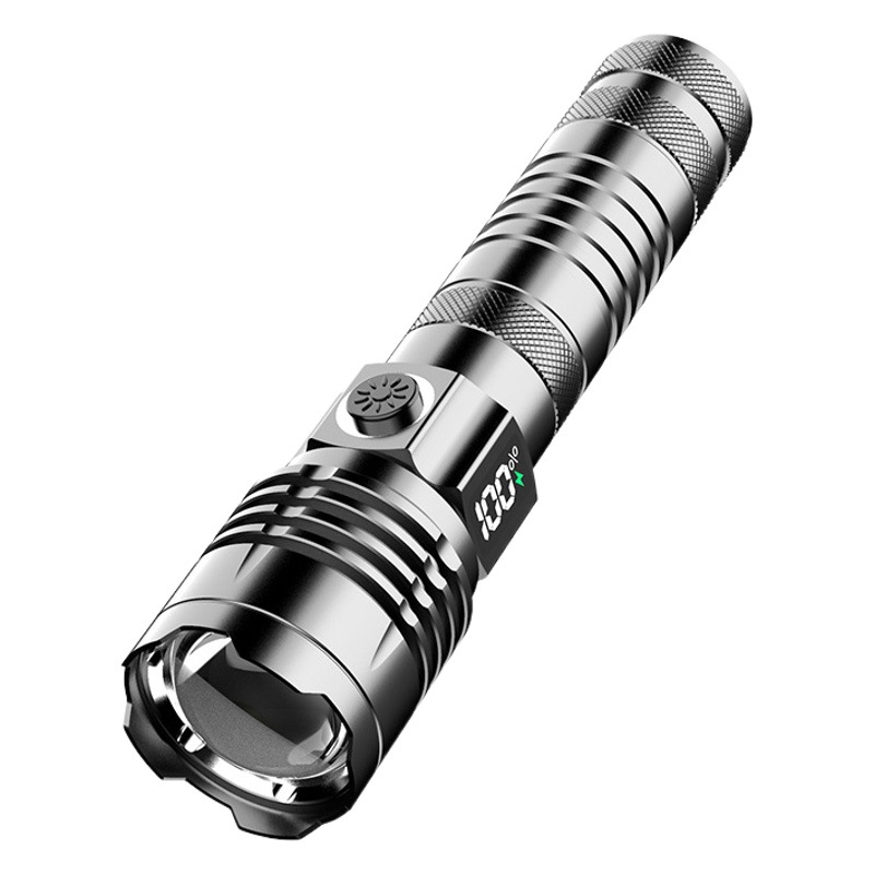 Transfronterizo LCD digital linterna eléctrica de carga rápida aleación de aluminio de largo alcance pistola láser portátil linterna de iluminación al aire libre lote