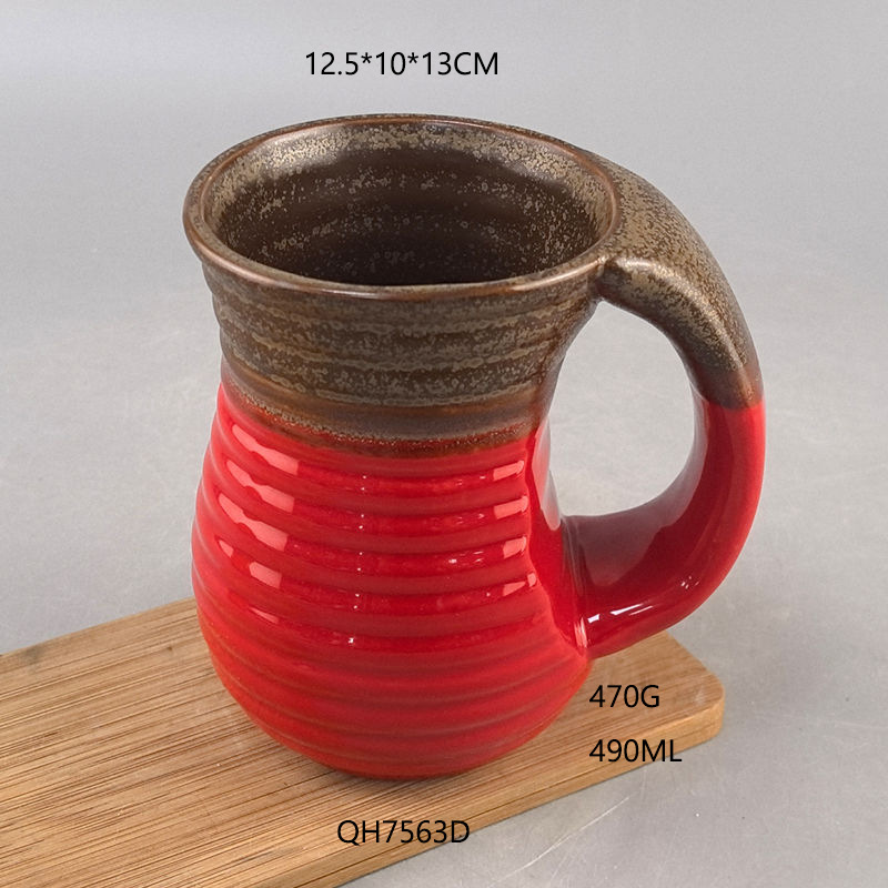 Tazas de cerámica transfronterizas de gran capacidad calientes de mano tazas de marca de horno retro tazas de agua potable tazas de café espresso de bolsillo tazas de piedra