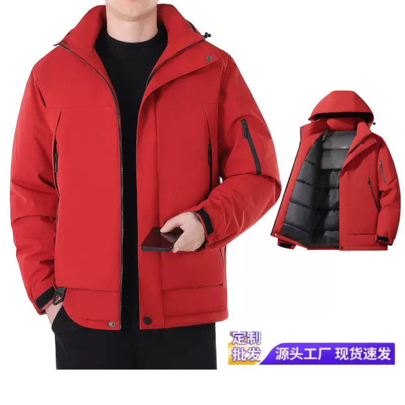 跨境户外秋冬季冲锋衣棉衣男加绒加厚外套棉服防水透气保暖登山服
