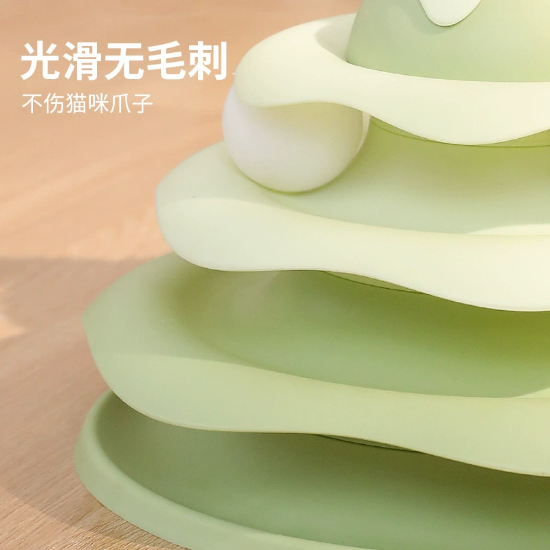 Interactive Cat Toy — Ice‑Cream Stack Plastic Play Tower, Pet Entertainment, multi-size 20–24 cm