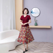 一件代发 新中式连衣裙妈妈2025新款中老年夏季时尚气质裙子