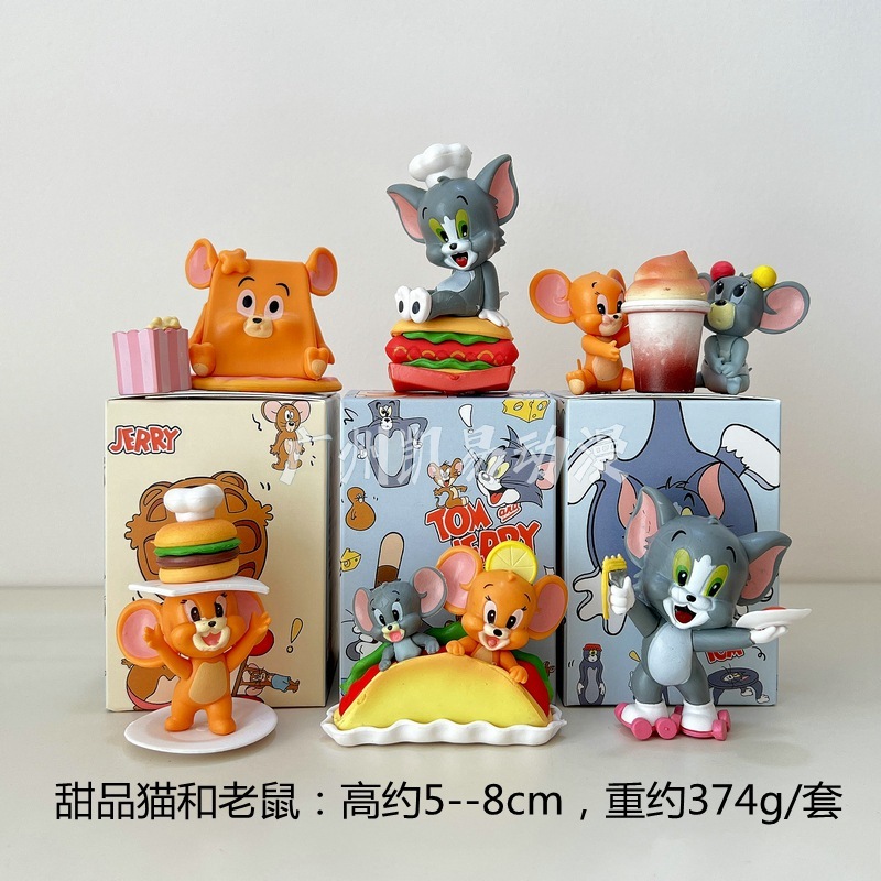 新型の猫とネズミのトムとジェリーのネズミのブラインドの箱のアニメの手作りの置物のかわいい贈り物の潮は子供を遊びます。|undefined