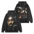 Washed black hooded