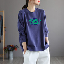 清仓捡漏~大牌剪标外贸出口纯棉卫衣长袖T恤秋季休闲显瘦印花上衣