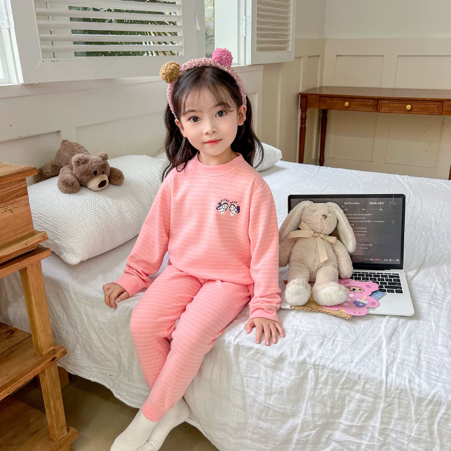 2024 Осень и зима детская домашняя одежда без костей Пижама набор для мальчиков и девочек