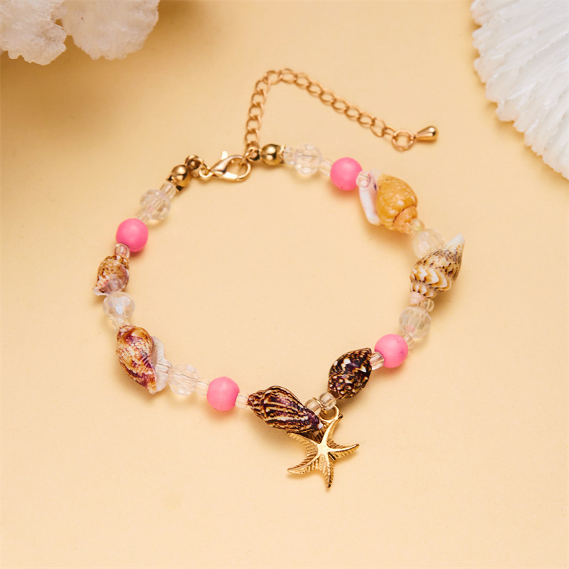 14g Weight Shell Pendant Material Bracelets Classification Seed Bead Chain Material 1 Piece Quantity Holiday, Daily Occasion Seed Bead, Shell Material Starfish, Pearl, Shell Pattern Women's Gender Marine Style Style Marine Style Starfish Pearl Shell Seed Bead Shell Wholesale Bracelets 8