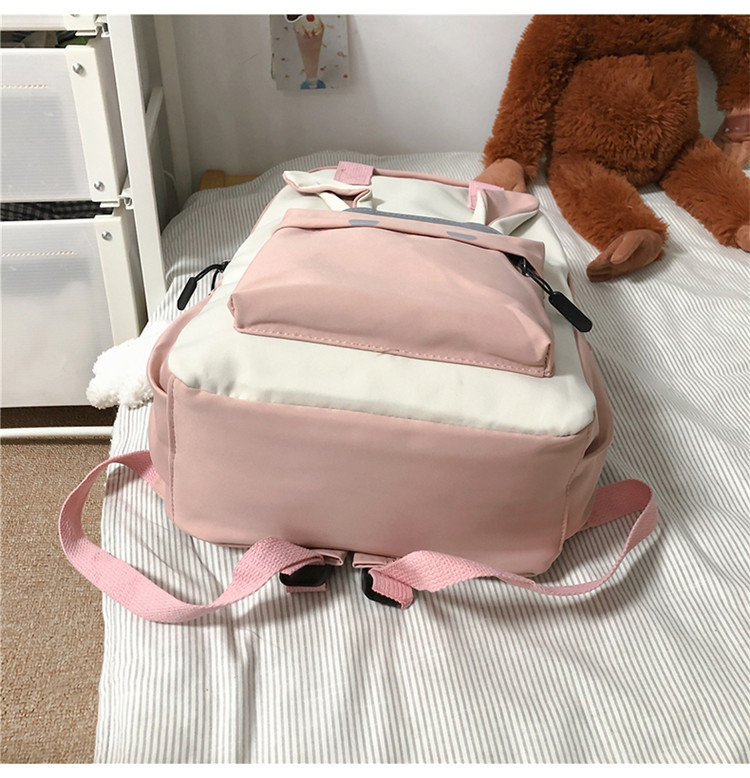 Korean Campus Harajuku Style Student Backpack Japanese Cute Contrast Color Large-capacity Backpack display picture 6