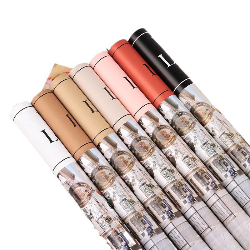 Papel de embalaje de estilo Maillard periódico de papel de flores de papel de embalaje de flores de alta calidad impermeable paquete de flores periódico inglés