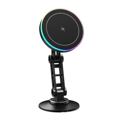 Car phone holder Fast Charging Car Mount, Anti-Shake - cy172q-round-bottom-360-rotary-vacuum-adsorption-15w-wireless-charging-magsafe-magnetic-suction