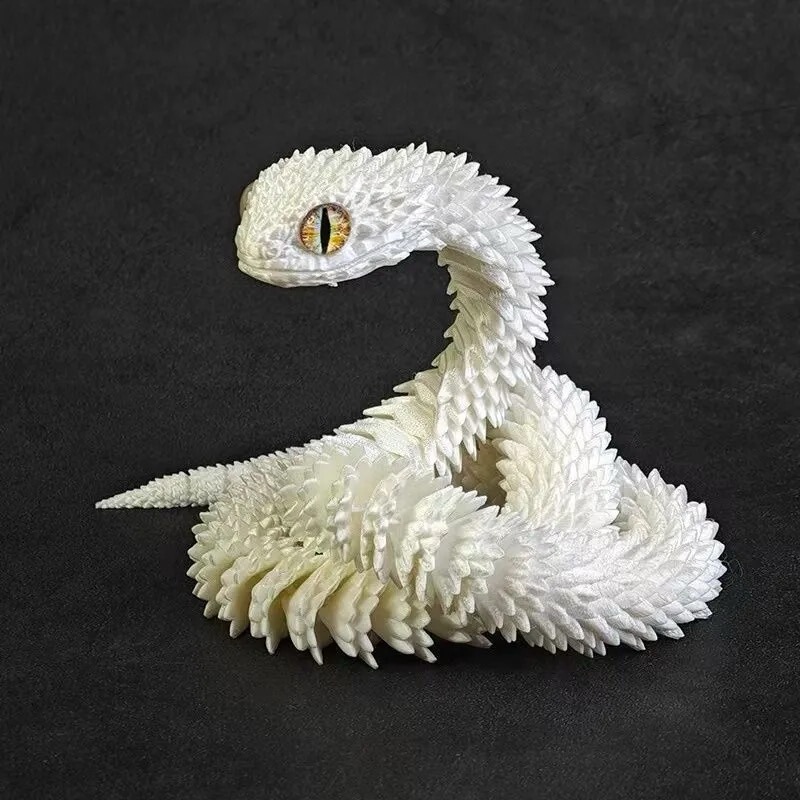 3D プリントおもちゃのヘビ可動関節バイパー卓上車の装飾品 PLA 素材シミュレーションヘビクリエイティブフィギュア|undefined
