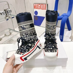 European station autumn and winter new chubby snow boots women's fashion short boots women's boots ski boots thick-soled cotton boots down boots