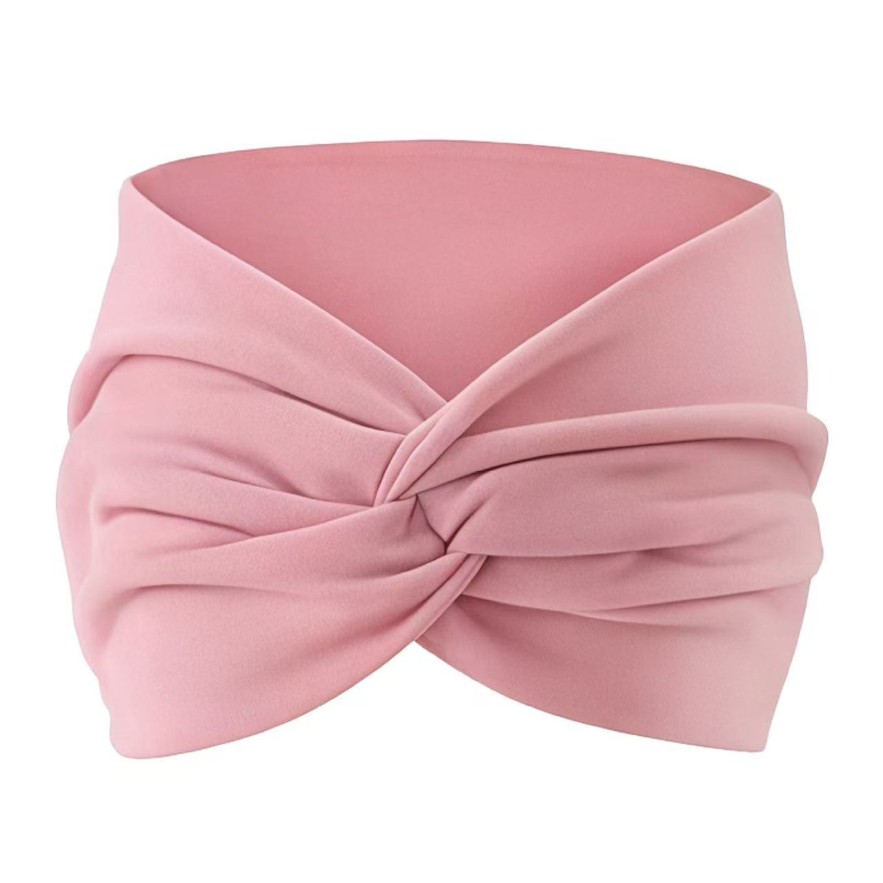 Europa y los Estados Unidos de color sólido banda de pelo deportiva ancho banda de pelo antiperspirante bandana de pelo yoga fitness banda de pelo deportiva absorción de sudor adornamiento para el pelo