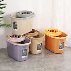 Household light luxury manual water squeezing bucket, thick plastic cleaning floor mop bucket, rotating screw water bucket with wheels, wholesale mop bucket
