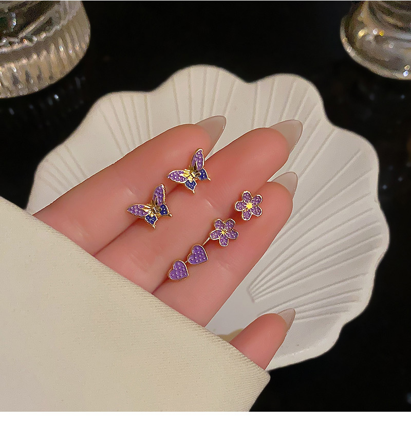 Enamel, Plating, Inlay Design 1 Set Simple Style Geometric Enamel Plating Inlay Copper Rhinestones Cat's Eye Stone Shell Earrings