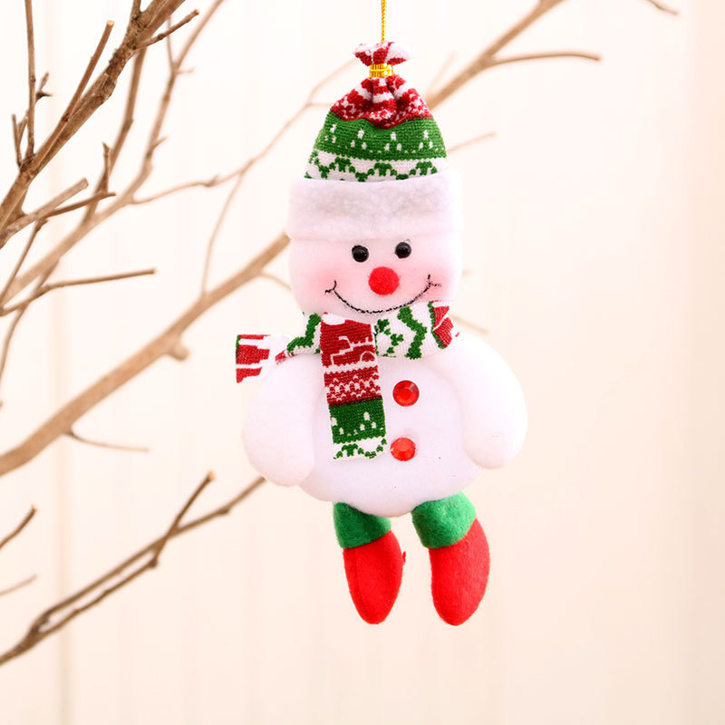 Decoraciones de Navidad anciano muñeco de nieve ciervo regalos de Navidad pequeño colgante muñeca de peluche colgante de árbol de Navidad suministros