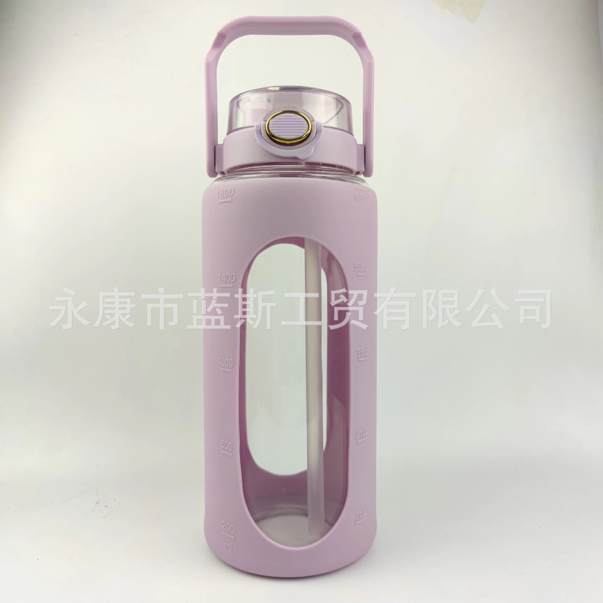 Potente Fuente de la fábrica 64 oz taza cristal con funda silicona doble bebida cubierta gran capacidad deportes al aire libre hervidor al por mayor