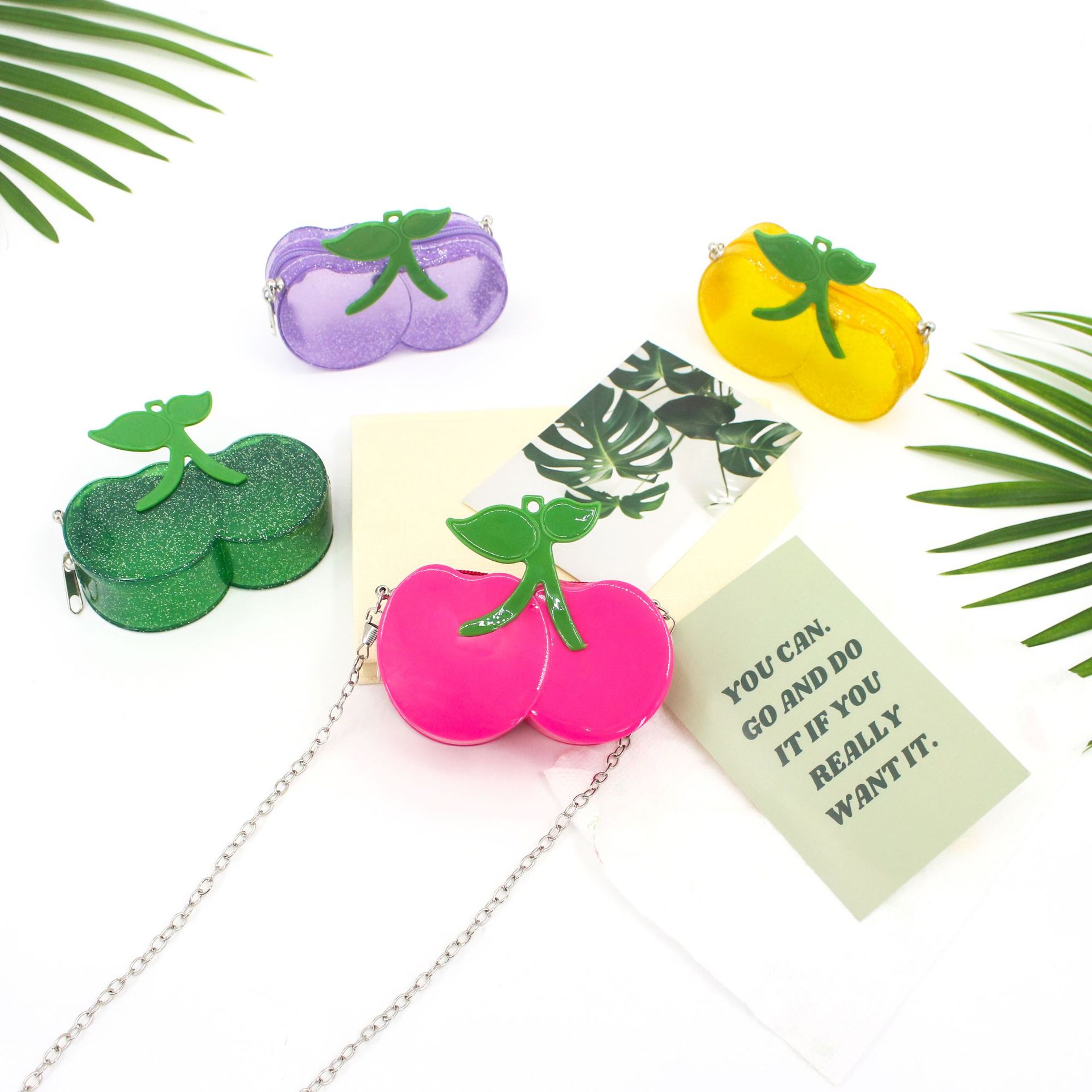 2025新款果冻樱桃小包包小清新文艺单肩包时尚小众百搭链条斜挎包