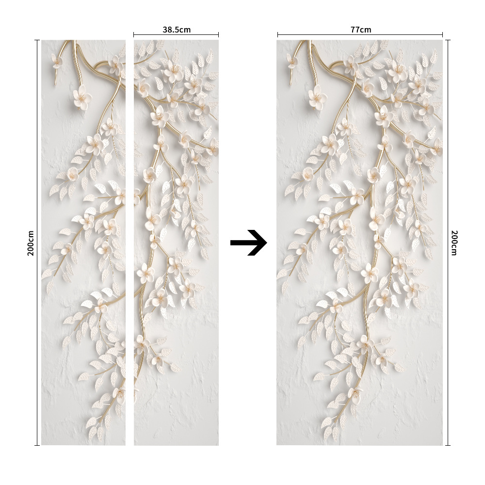 Pegatinas para puertas 3D respetuosas con el medio ambiente, autoadhesivos, fabricantes de origen al por mayor, patrones populares transfronterizos de alta definición, adhesivos para puertas impermeables, a prueba de aceite y antiincrustantes