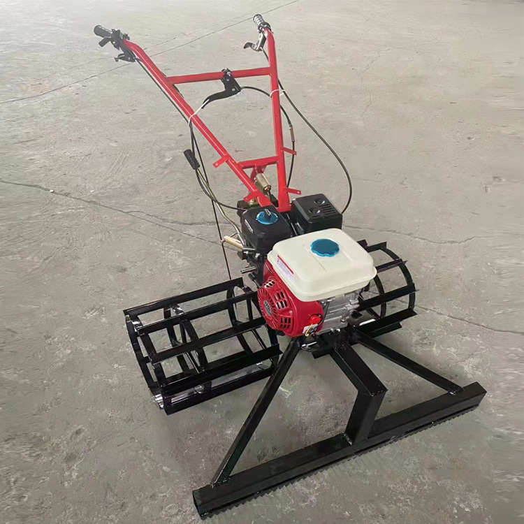 路面手推式扒灰机 楼顶混凝土摊铺机 滚筒行走汽油柴油扒灰机