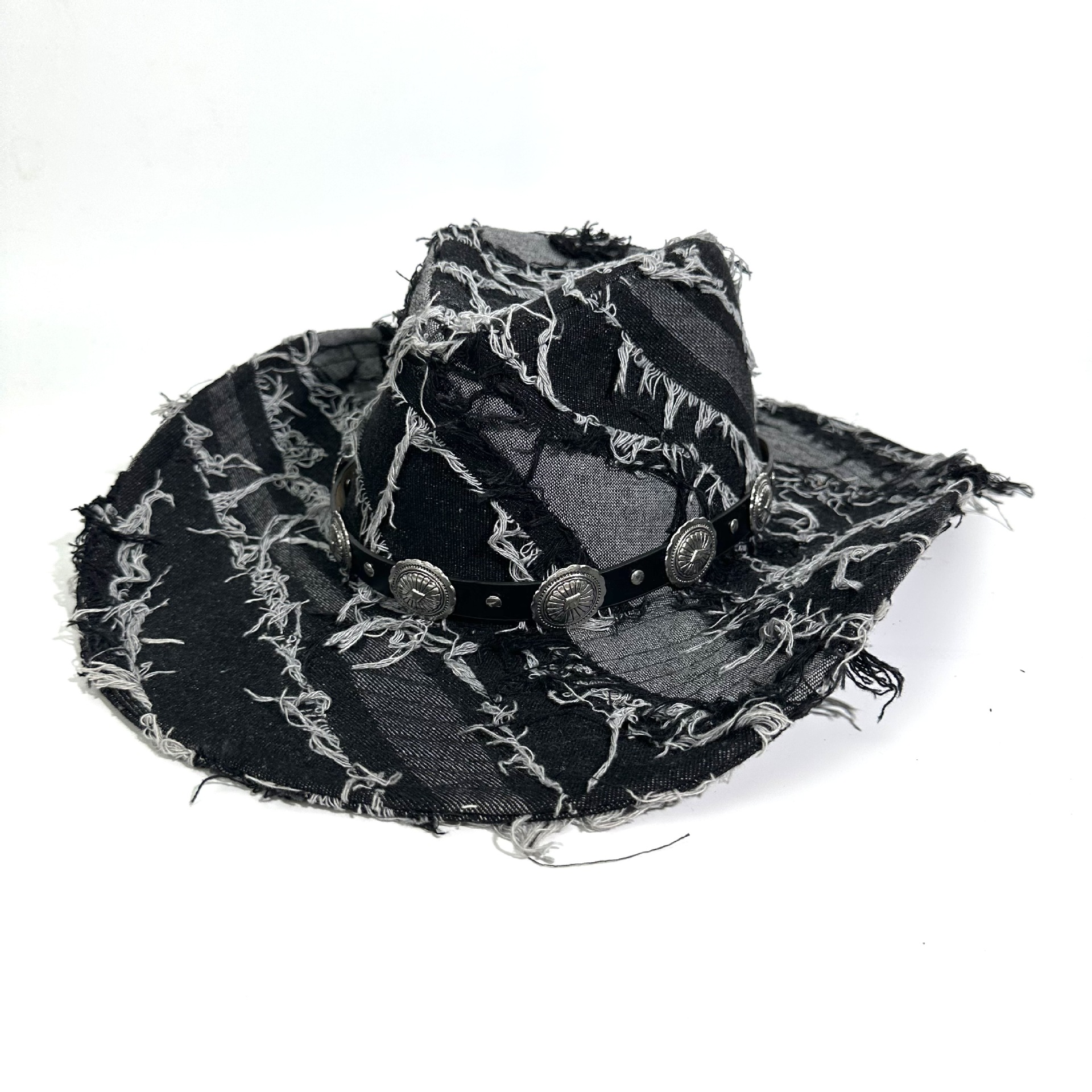 Women's Denim Cowboy Hat Distressed Summer Sun Protection Cap_voghion.com