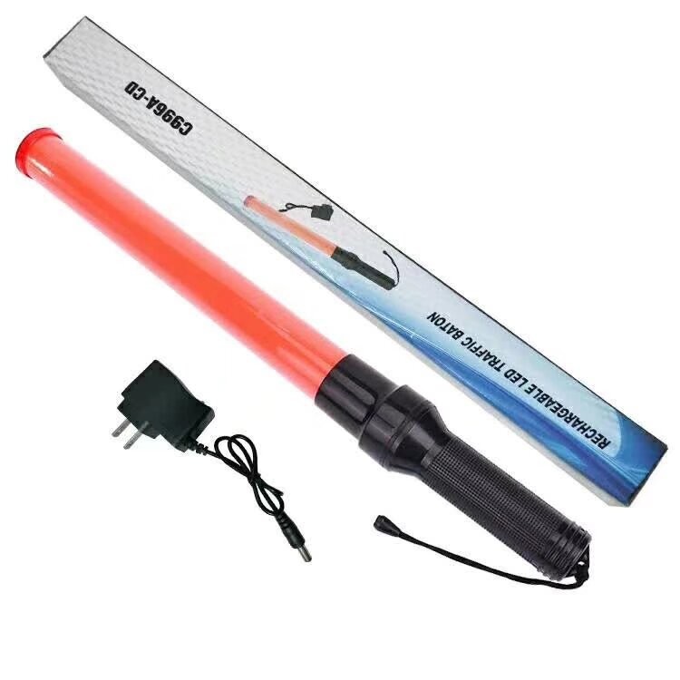 54cm rechargeable traffic baton LED fire warning stick handheld safety flashing stick rechargeable