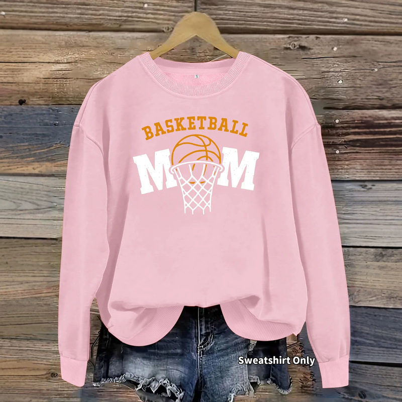 Amazon cross-border women's spring and autumn round-neck, autumn and winter, export-oriented, European and American style, basketball-themed, printed, casual long-sleeved fleece sweatshirt Amazon cross-border women's spring and autumn round-neck, autumn and winter, export-oriented, European and American style, basketball-themed, printed, casual long-sleeved fleece sweatshirt