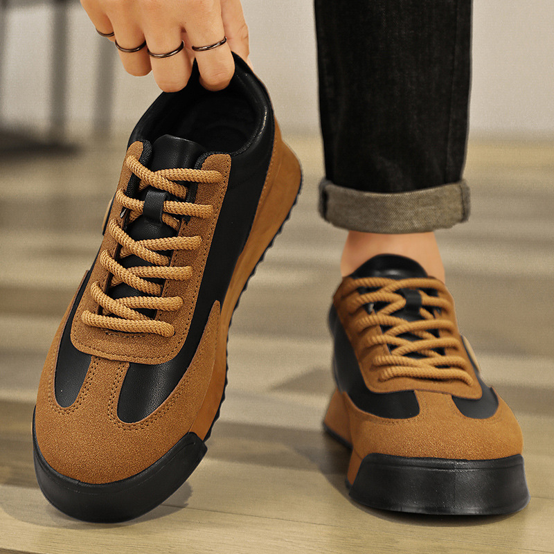 2026 New Men's Shoes, Large Size, Thick-Soled, Trendy, Sporty, Casual, Leather, Non-Slip, Forrest Gump Shoes_vogvips.com