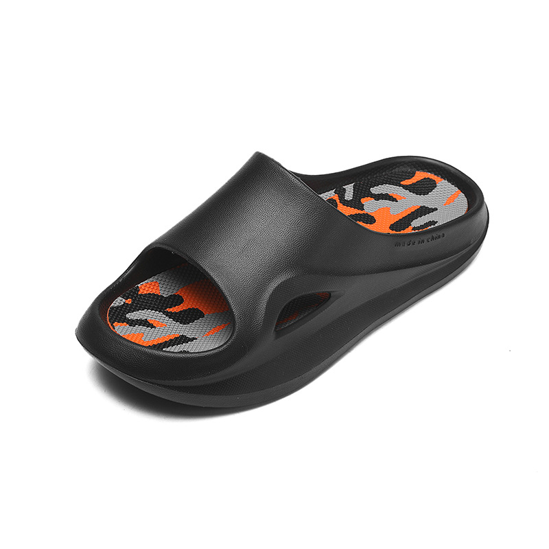 Zapatillas de verano para hombres pisar mierda sensación de fondo grueso elevación fuera del baño Eva zapatillas de verano un agente de pelo